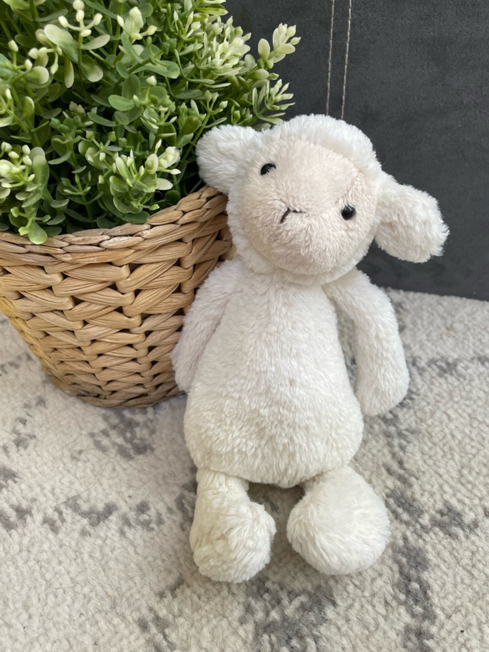 JELLYCAT Small Bashful Sheep Lamb plush stuffed toy.